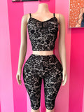 Lace Two Piece Capris