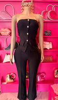 Two Piece Black & Gold button up