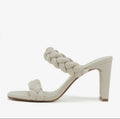 White Square Open Toe Heel