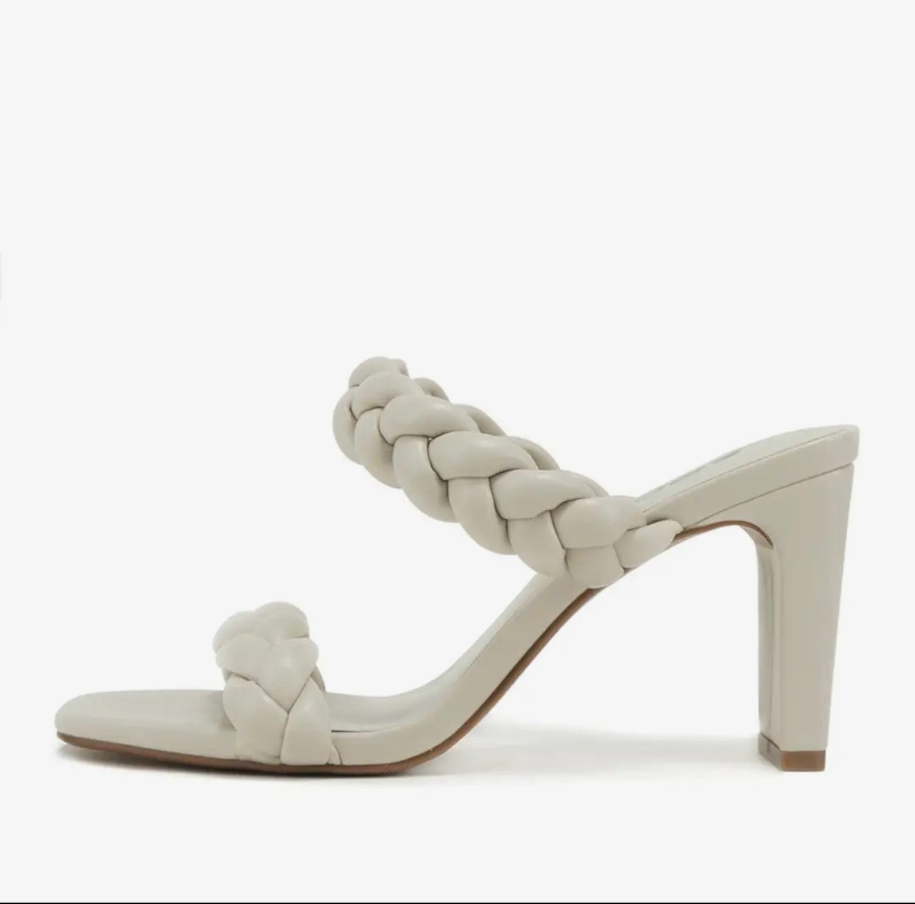 White Square Open Toe Heel