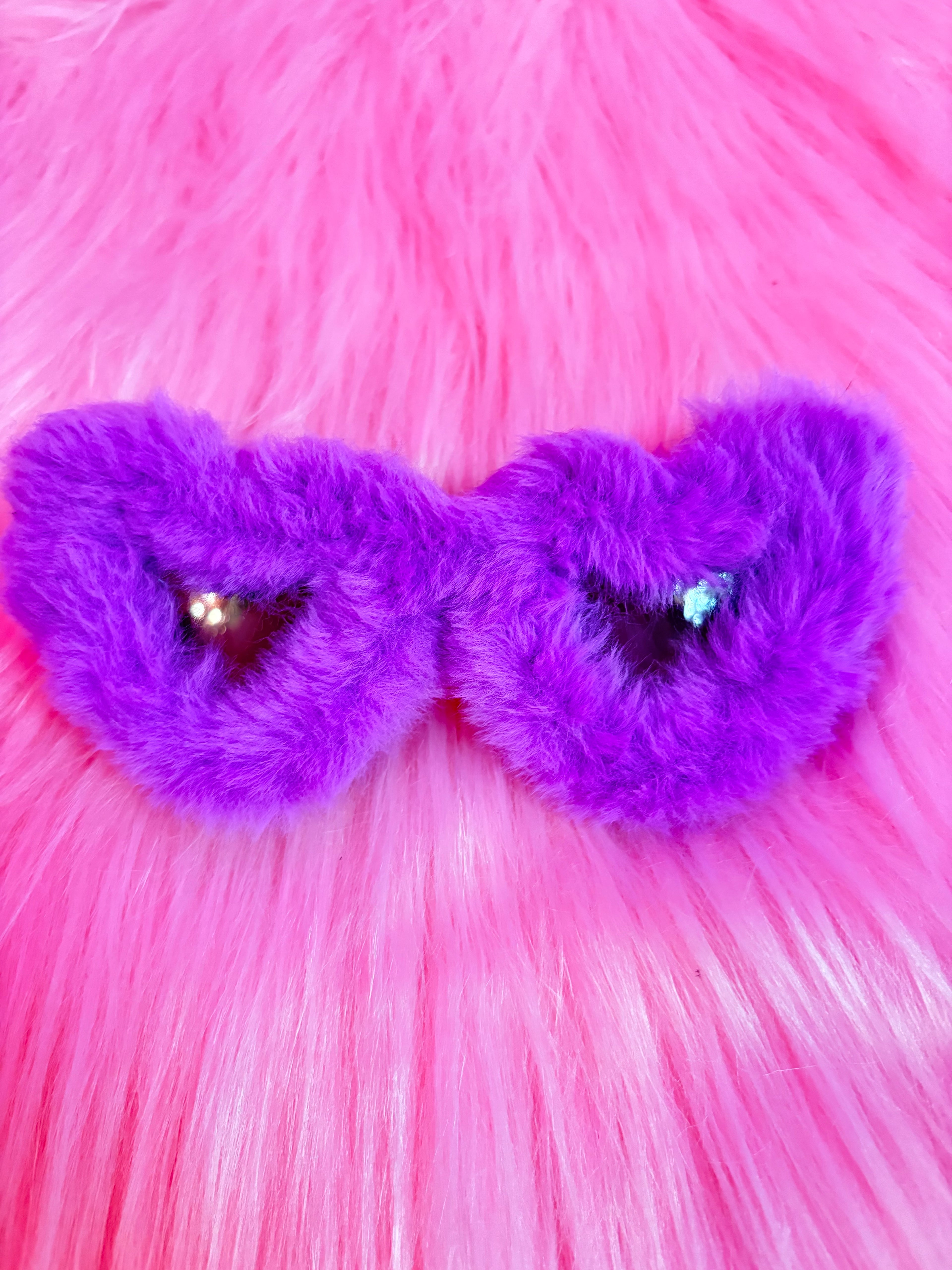 Purple Furry Heart Glasses