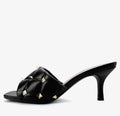 Black Kitten Heel With Gold Spikes