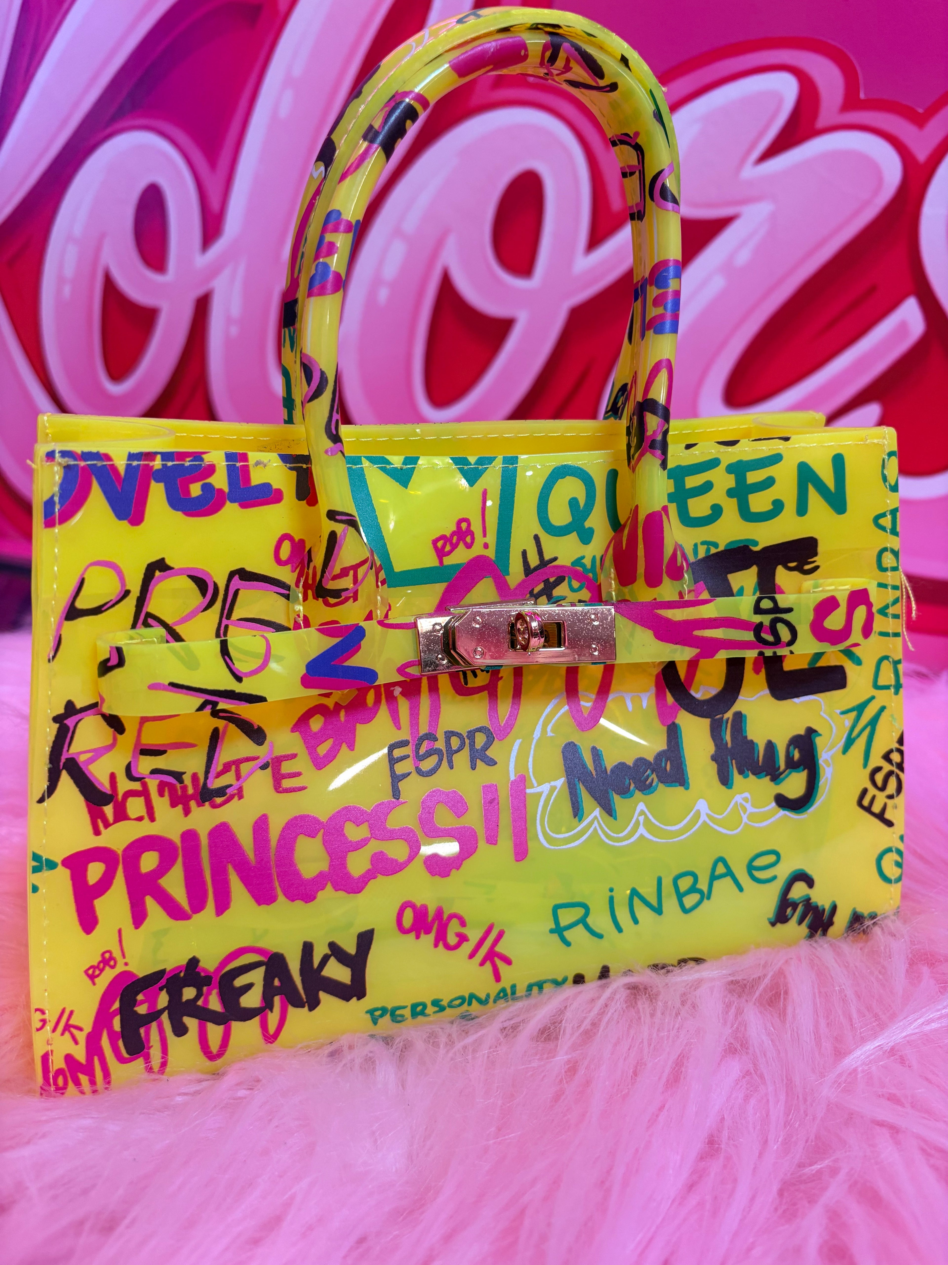Yellow Graphic Purse