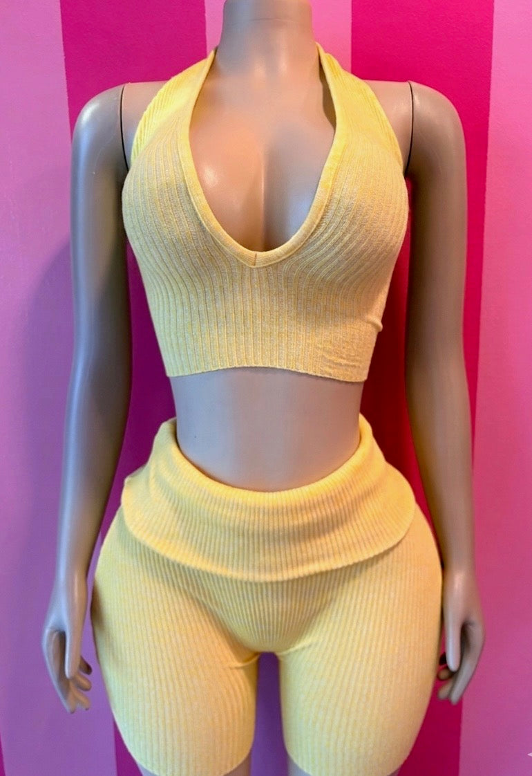 Yellow Two Piece Short Set